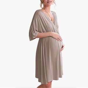Elegant Maternity Sleepwear in Beige